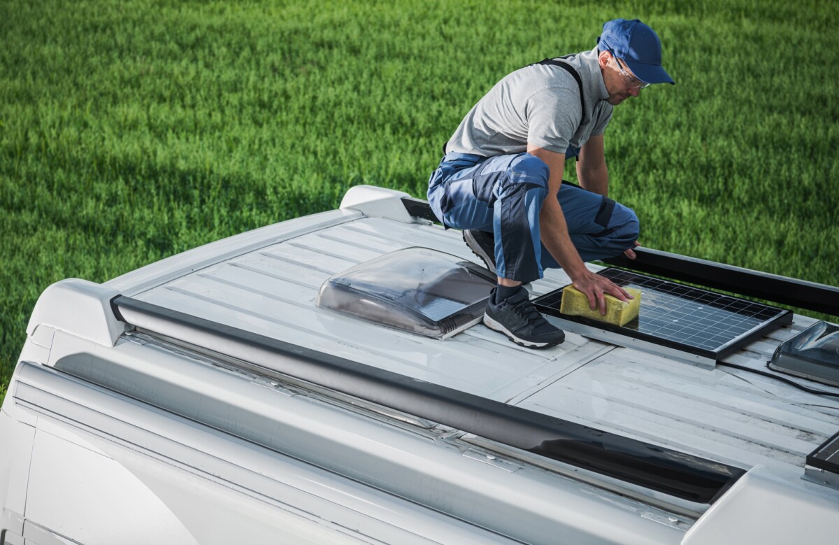 Solar panel setup for camper